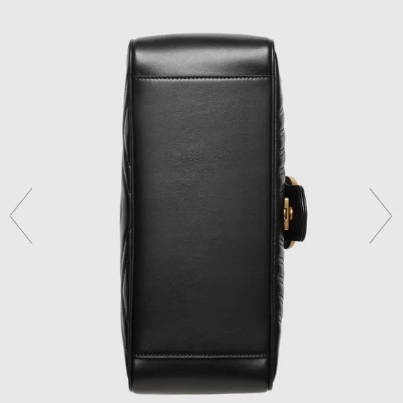 Gucci GG Marmonttop handle black leather bag